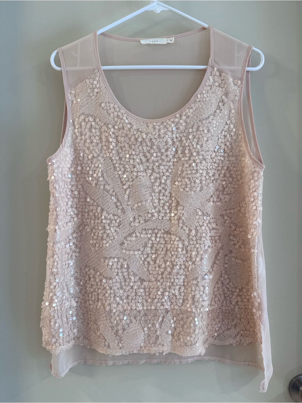 Sequin Top - Blush